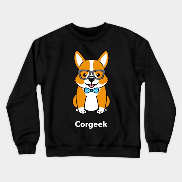 Corgi Geek By Lamaj Crewneck Sweatshirt by LAMAJ